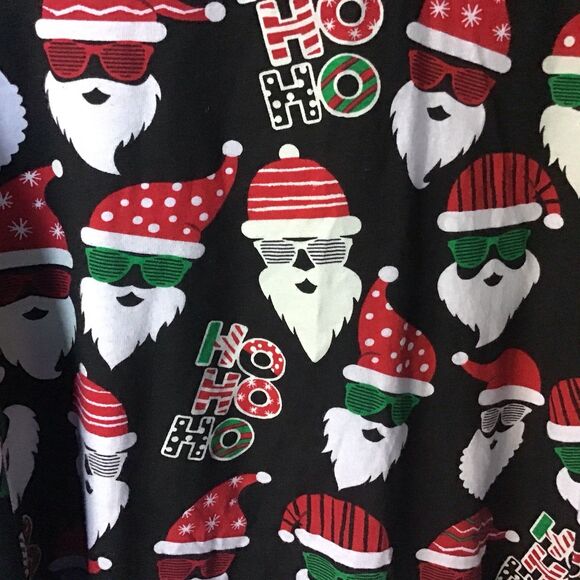 PJ Place Pajamas Size XXXL Black Cool Santa 2 Piece Long Sleeves Christmas - Picture 4 of 13
